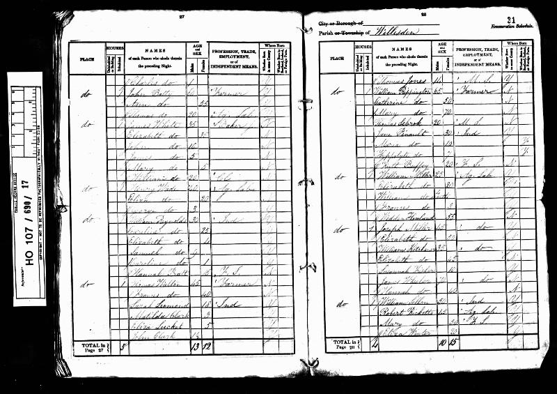 Rippington (William of Woodeaton) 1841 Census